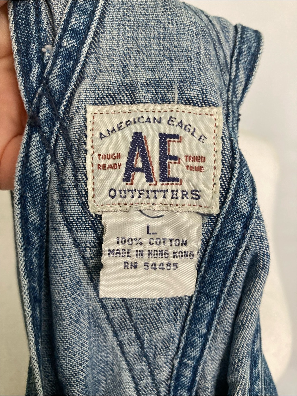Vintage Y2K American Eagle Outfitters Denim Overall Mini Dress Jumper Size Large - Picture 2 of 6
